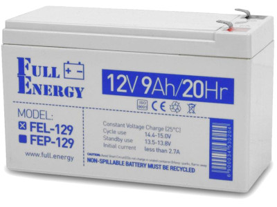 Акумулятор гелевий 12В 9А·год для ДБЖ Full Energy FEL-129 є надійним і перевіреним рішенням