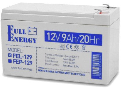 Акумулятор гелевий 12В 9А·год для ДБЖ Full Energy FEL-129 є надійним і перевіреним рішенням